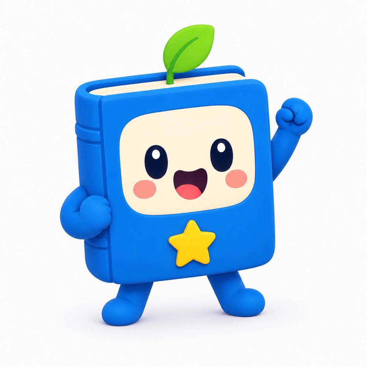 ピコ君。青い本の形をした、manabi-townの公式マスコット